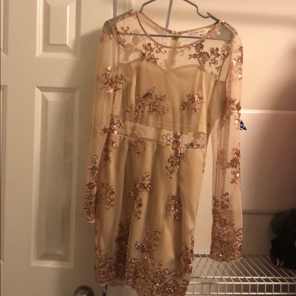 Embellished panelled dress